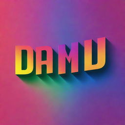 Visualize the expressive text 'Damn' in bold, dynamic font against a dramatic, colorful gradient background