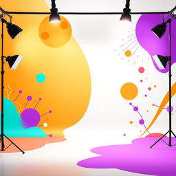 A cool and vibrant YouTube studio background that radiates energy and creativity