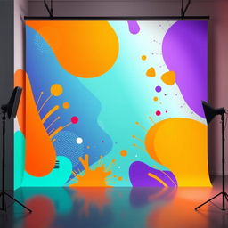 A cool and vibrant YouTube studio background that radiates energy and creativity