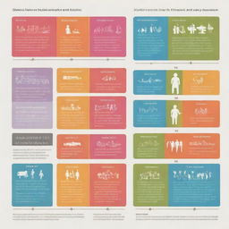 Generate an infographic depicting the evolution of human understanding and attitudes towards gender and sexuality in modern societies. Display different timelines, icons representing important milestones, and a diverse range of symbols signifying inclusivity and acceptance.