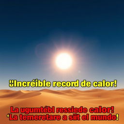 A striking YouTube thumbnail depicting an arid desert scene with bright sand dunes under an intense, blazing sun positioned prominently in the center