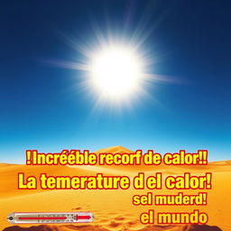 A striking YouTube thumbnail depicting an arid desert scene with bright sand dunes under an intense, blazing sun positioned prominently in the center