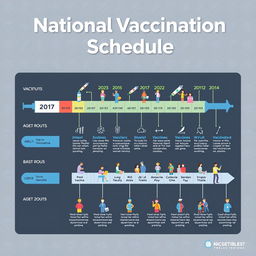 A visually engaging infographic representing the National Vaccination Schedule