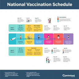 A visually engaging infographic representing the National Vaccination Schedule