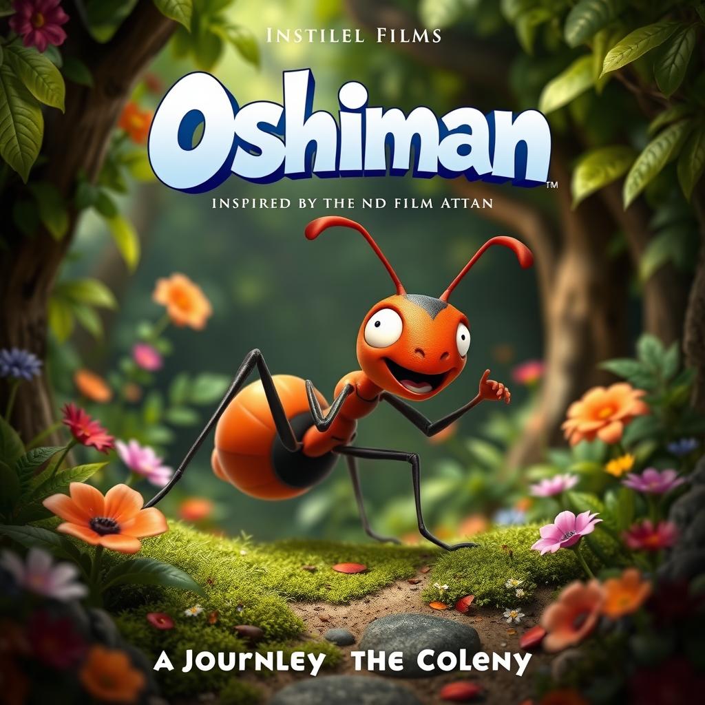 A movie poster for a fictional film titled 'Oshiman', inspired by the animated film 'Antz'