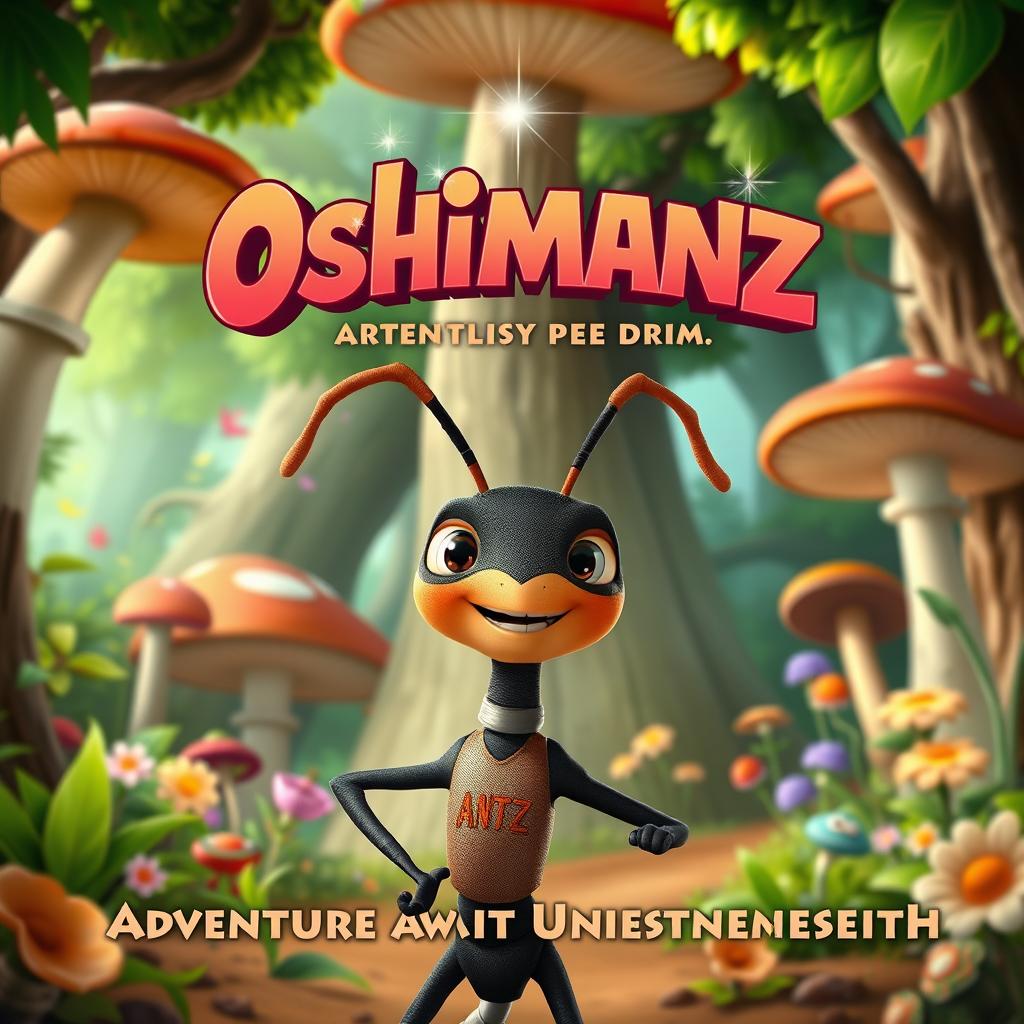 A movie poster for a fictional film titled 'Oshimanz', inspired by the animated film 'Antz'