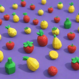 Represent a scene from Roblox game 'Blox Fruits', featuring animated players, colorful Blox Fruits and a playful, pixelated game environment.