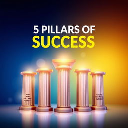 An impeccable, attractive eBook cover design for "5 Pillars of Success"