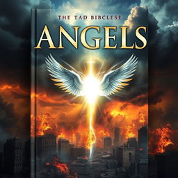 A captivating book cover featuring a dramatic apocalyptic scene with angels soaring through the skies