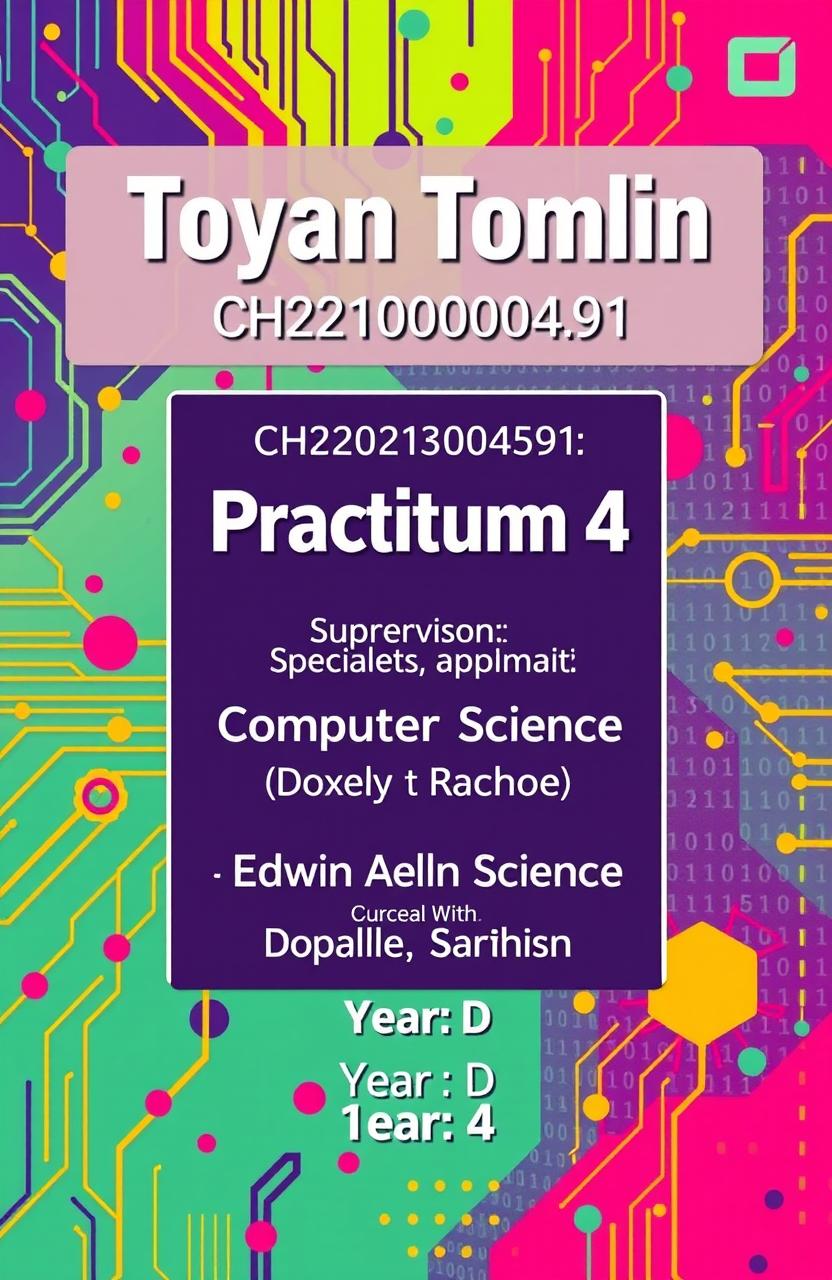 An exciting and vibrant computer science cover page design that features a bold and modern aesthetic