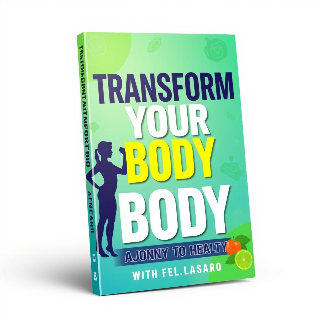 A visually appealing e-book cover for a weight loss theme, featuring a vibrant and motivational design