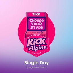 A vibrant and eye-catching poster design for the arcade game "KICK" celebrating Single's Day