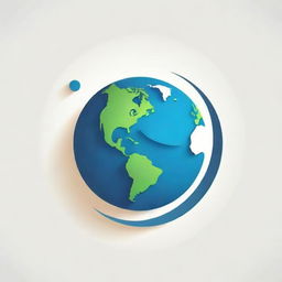 Create a 3D logo for a geography subject, featuring elements such as the globe, compass, maps and landscapes, rendered in a dynamic and visually striking style.