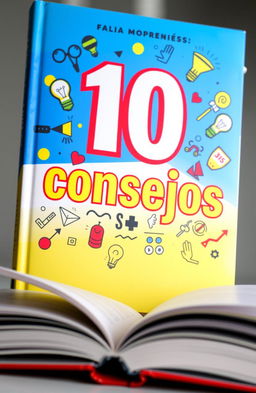 A colorful and eye-catching book cover featuring the title '10 consejos' prominently displayed in bold and modern typography