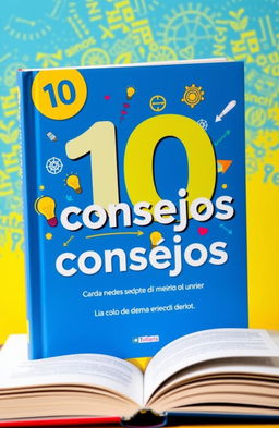 A colorful and eye-catching book cover featuring the title '10 consejos' prominently displayed in bold and modern typography