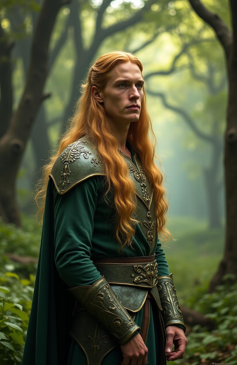 A hyper-realistic live-action image of Finrod, the elven prince from the mythology of the Lord of the Rings