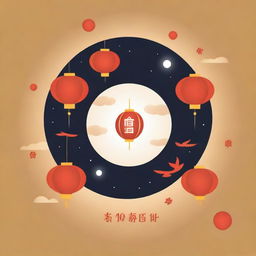 A Lunar New Year-themed image featuring cultural symbols like lanterns, firecrackers, and red envelopes, bathing in the warm golden glow of the moon, with the text 'Shining English Club' artistically displayed in the middle