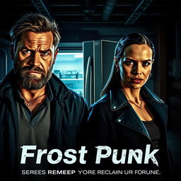 The cover art for a gritty police series titled 'Frost Punk' that draws inspiration from 'Breaking Bad'