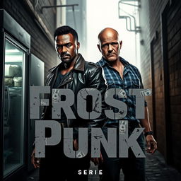 A gripping and intense cover for a police series titled 'Frost Punk'