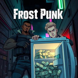 Anime-style cover for a police series titled 'Frost Punk', inspired by 'Breaking Bad'