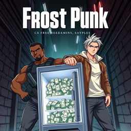 Anime-style cover for a police series named 'Frost Punk', inspired by 'Breaking Bad'