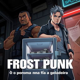 Anime-style cover for a police series titled 'Frost Punk', inspired by 'Breaking Bad'