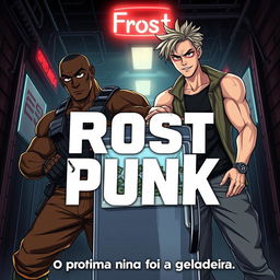 Anime-style cover for a police series titled 'Frost Punk', inspired by 'Breaking Bad'