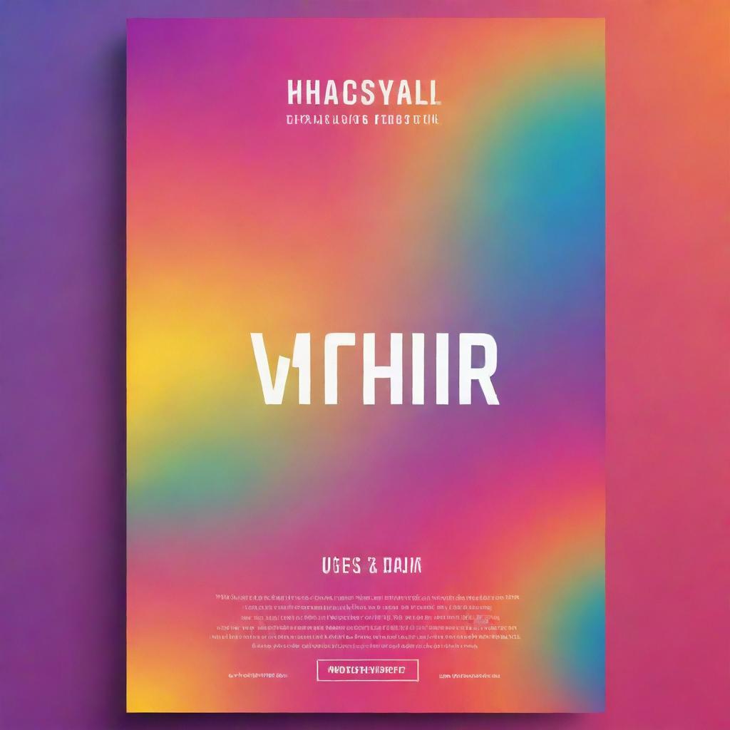 Modify the graphic poster to feature a vibrant, festival-inspired gradient background transitioning through an array of bright, celebratory colors.