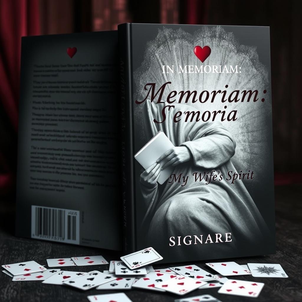 An evocative book cover featuring a woman entirely covered, lying in a coffin while holding a notebook