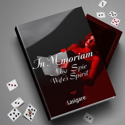 An e-book cover depicting the shadow of a woman lying in a coffin while holding a notebook