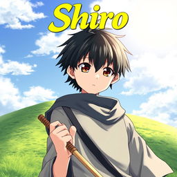 Anime fantasy cover featuring a 16-year-old boy named Shiro