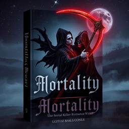 An enchanting book cover design for a horror and romance novel titled 'Mortality'