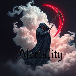 An enchanting book cover design for a horror and romance novel titled 'Mortality'