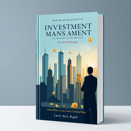 A captivating book cover design for an investment and money management book, featuring a sleek, modern aesthetic