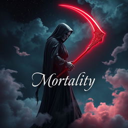 A stunning book cover design for a romance novel titled 'Mortality'