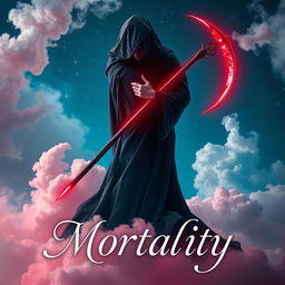 A stunning book cover design for a romance novel titled 'Mortality'