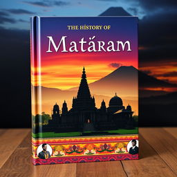 A captivating book cover design about the history of Mataram