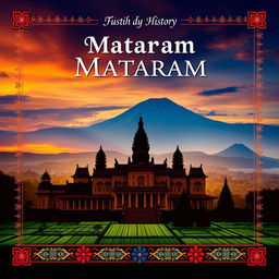 A captivating book cover design about the history of Mataram