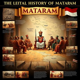 An engaging visual representation of the political history of Mataram, highlighting key events and figures that shaped its governance