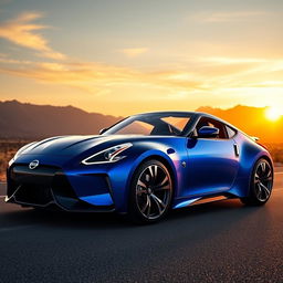 A sleek and futuristic 2025 Nissan Z sports car, showcasing its elegant lines and aerodynamic design