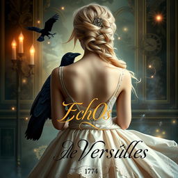 A captivating book cover for a story set in Versailles in 1774