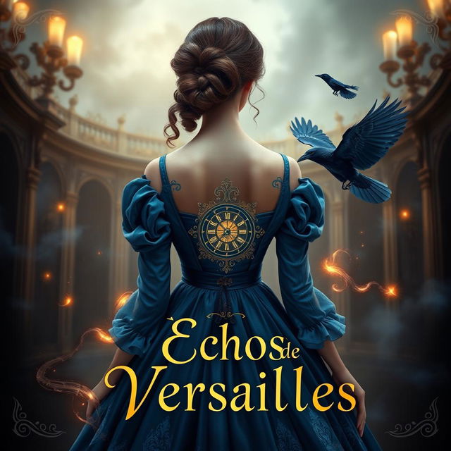 A beautifully realistic book cover for a story set in Versailles in 1774