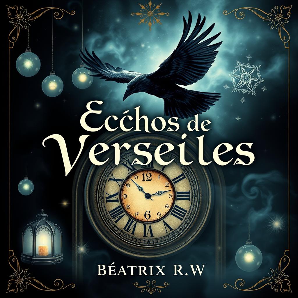 An enchanting and beautifully realistic book cover for a story set in Versailles in 1774