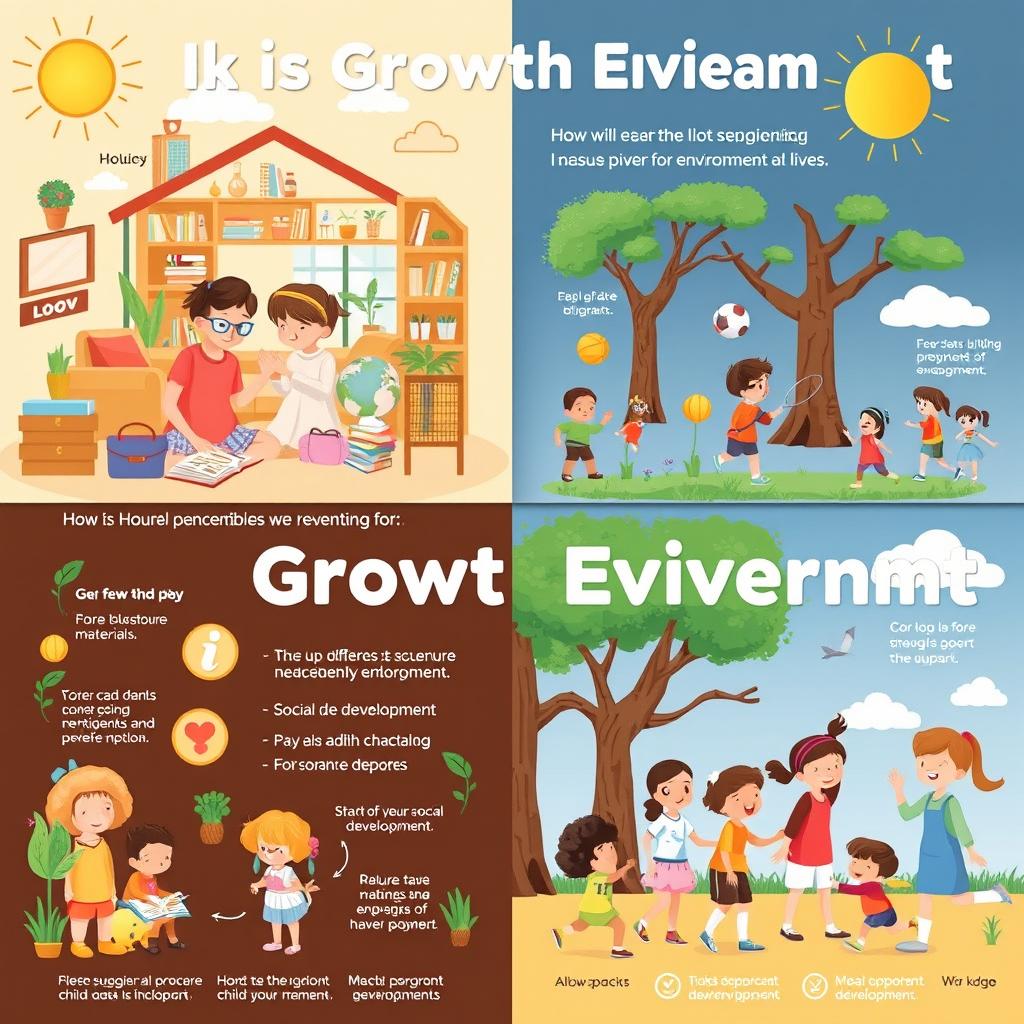 A detailed and insightful visual representation illustrating how a child's growth environment influences their development