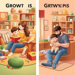 An insightful image showcasing the influence of different growth environments on a child's development