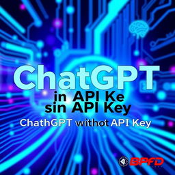 A visually appealing and modern YouTube thumbnail for a tutorial titled 'ChatGPT sin API Key'