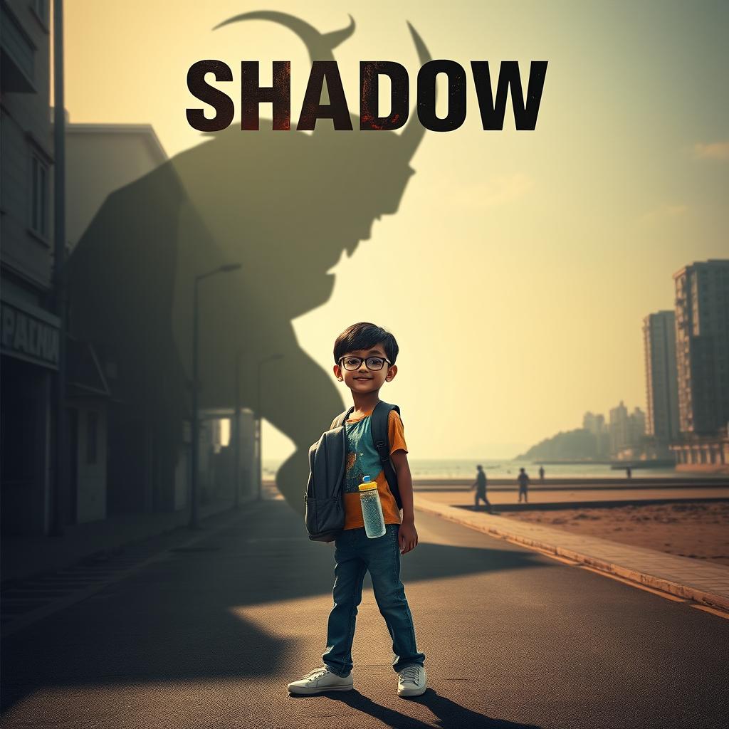 A cinematic action horror fantasy comedy film poster titled 'SHADOW'