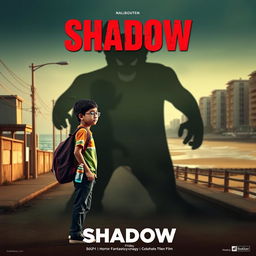 A cinematic action horror fantasy comedy film poster titled 'SHADOW'