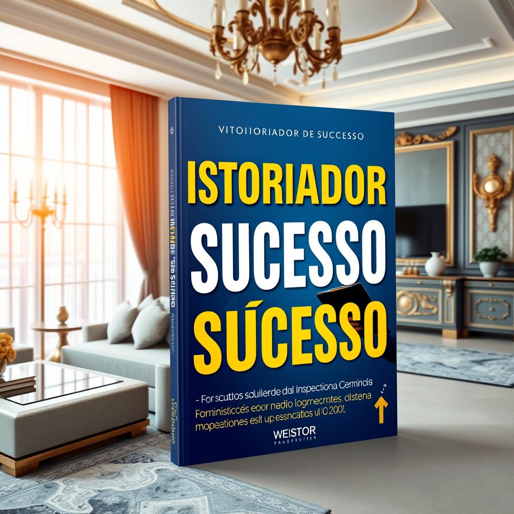 A vibrant and engaging ebook cover for 'Vistoriador de Sucesso', featuring a dynamic design that captures the essence of real estate inspections