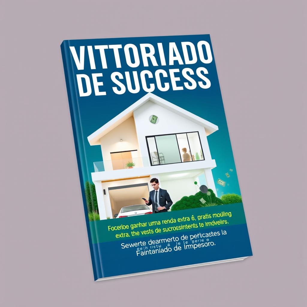 Capa de ebook atraente para 'Vistoriador de Sucesso', com um design moderno e profissional destacando a oportunidade de ganhar uma renda extra através de vistorias de imóveis